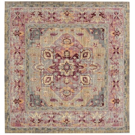 Safavieh Claremont Power Loomed Square Area Rug Grape & Blue - 6 ft.-7 in. x 6 ft.-7 in. CLR664D-7SQ